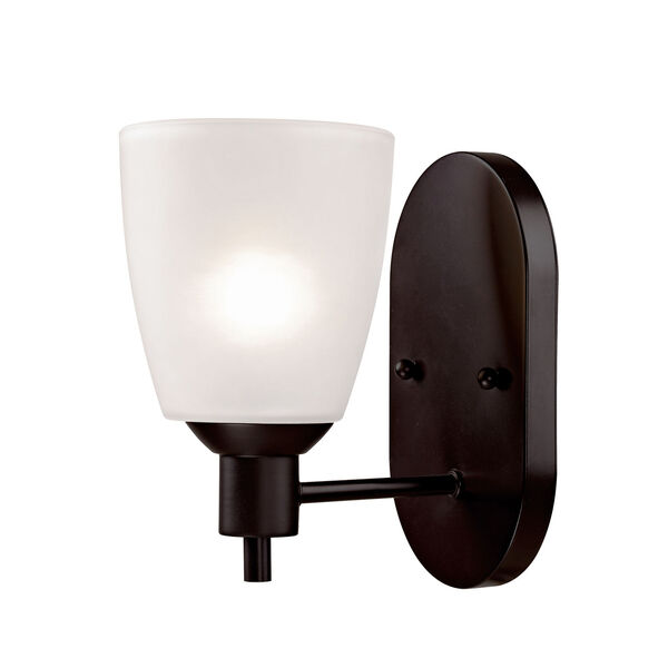 Jackson Oil Rubbed Bronze One-Light Wall Sconce with White Glass Shade, image 1