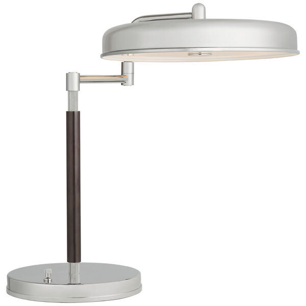 Huxley Swing Arm Desk Lamp in Polished Nickel and Bronze by Thomas O'Brien, image 1