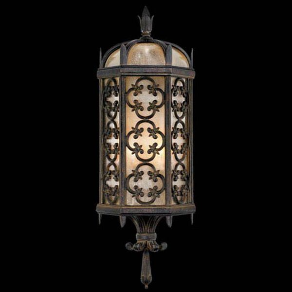 Costa Del Sol Two-Light Outdoor Wall Mount in Wrought Iron Finish, image 1