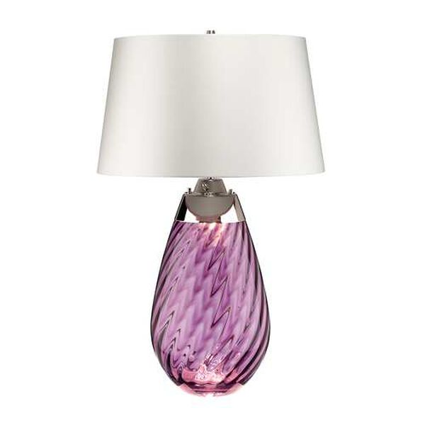 Lena Plum Two-Light Table Lamp with Off White Satin Shade, image 1