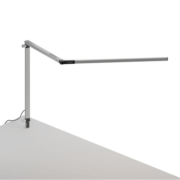 Z-Bar Silver Warm Light LED Desk Lamp with Through-Table Mount, image 1