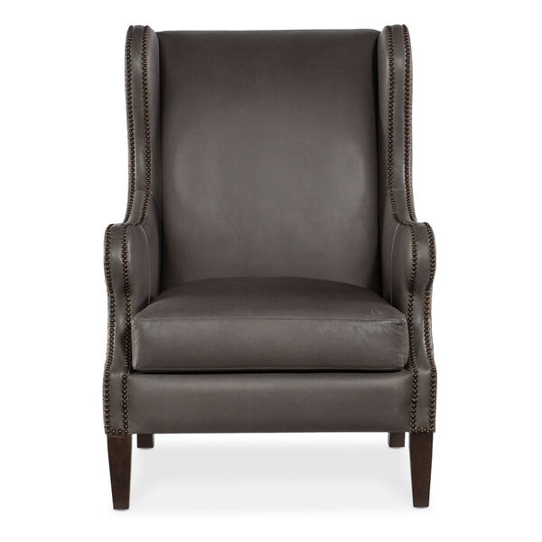 Grey and Black Club Chair with Faux Croc, image 5