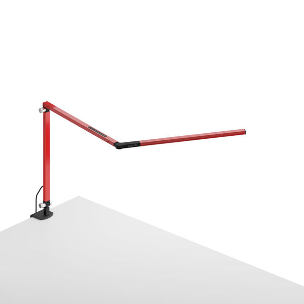 Z-Bar Red LED Desk Lamp with One-Piece Desk Clamp, image 1