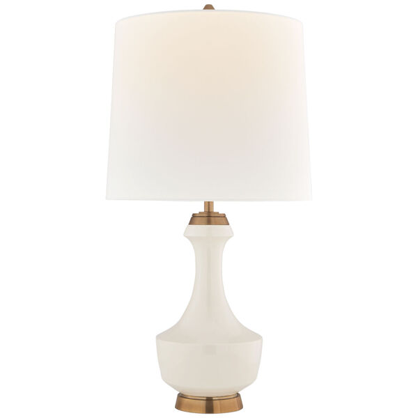 Mauro Large Table Lamp in Ivory with Linen Shade by Thomas O'Brien, image 1