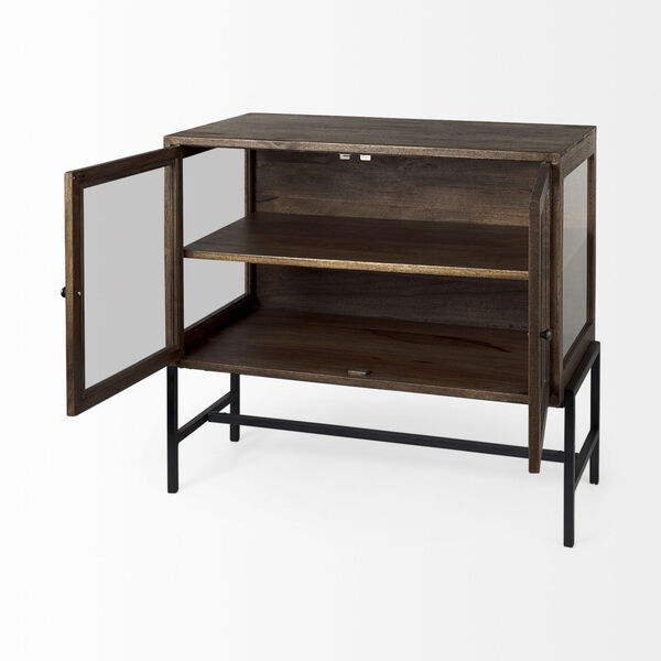 Arelius Brown and Black Two Door Cabinet, image 5