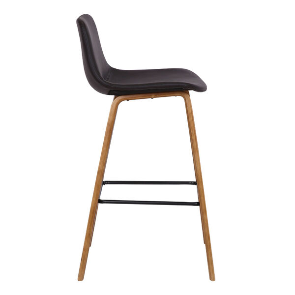 Maddie Walnut and Brown 26-Inch Counter Stool, image 3