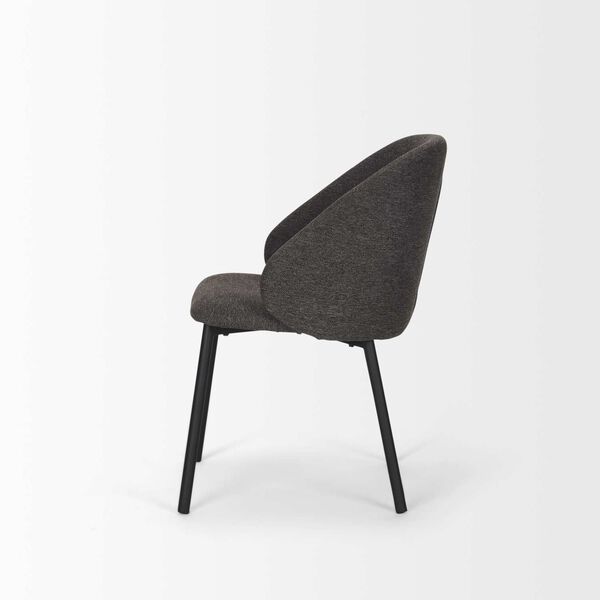 Shannon Gray Fabric and Matte Black Metal Dining Chair, image 2