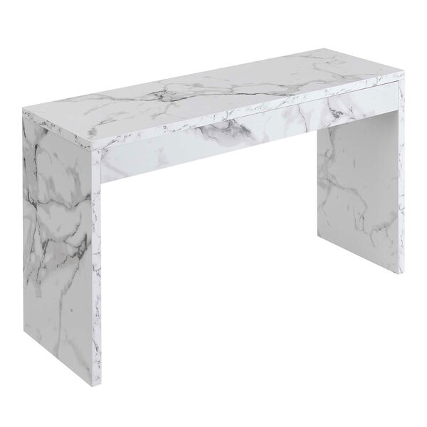 Northfield White Faux Marble Hall Console Table, image 1