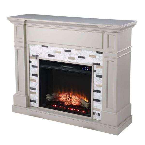 Birkover Multi-Color Electric Fireplace with Marble Surround, image 5