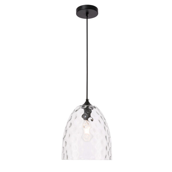 Gibson Black 10-Inch One-Light Pendant with Clear Glass, image 1