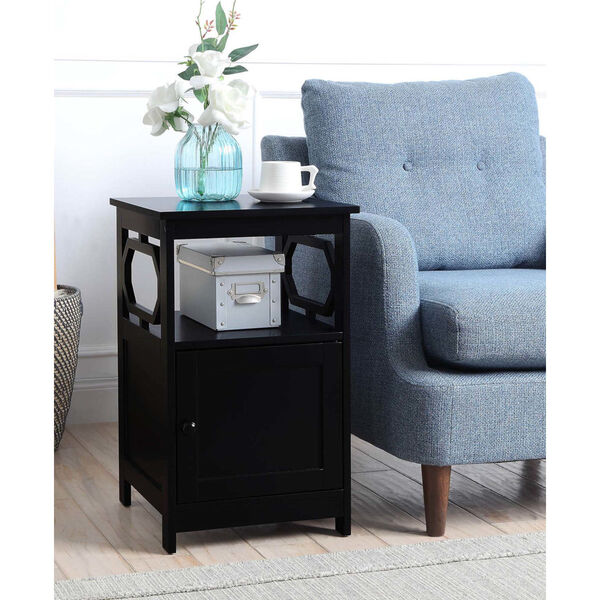 Omega Black End Table with Cabinet, image 3