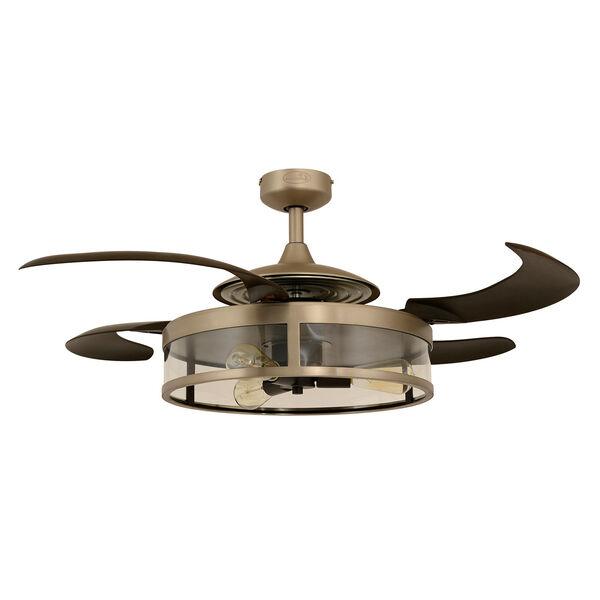 Matt Nickel and Espresso 48-Inch Three-Light Ceiling Fan, image 1