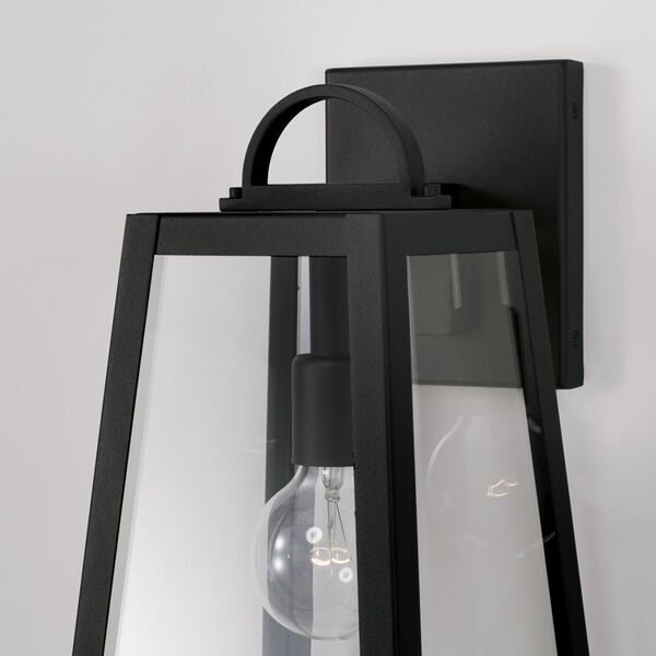 Leighton Black One-Light Outdoor Wall Lantern with Clear Glass, image 5