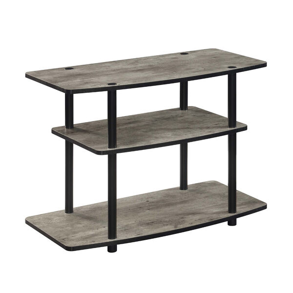 Designs2Go Faux Birch and Black Three Tier TV Stand, image 1
