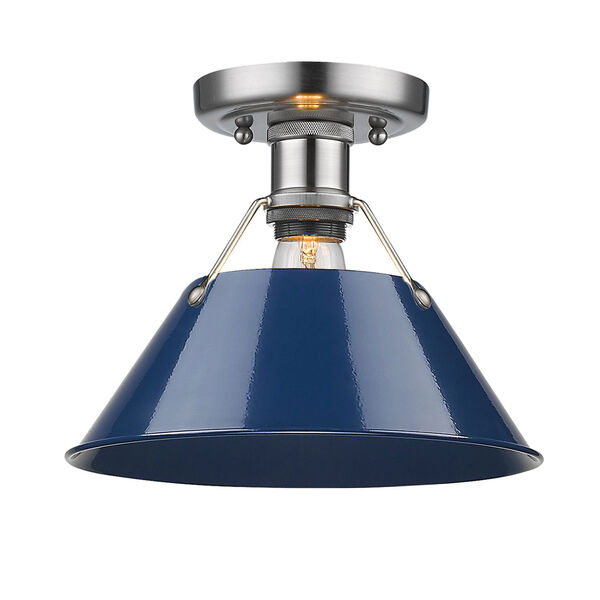 Orwell Pewter One-Light Flush Mount with Navy Blue Shade, image 2