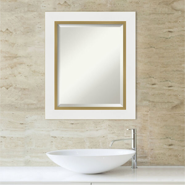 Eva White and Gold Bathroom Vanity Wall Mirror, image 5