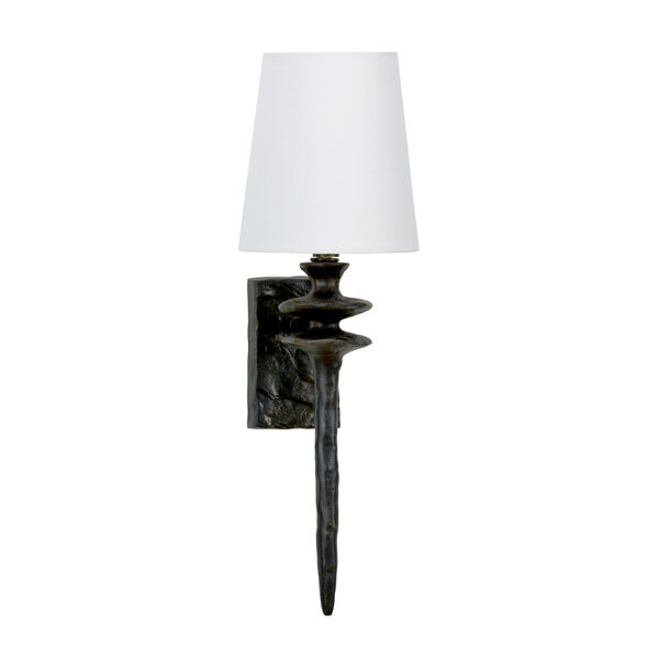 Off White and Black One-Light 4-Inch Saxon Sconce, image 1