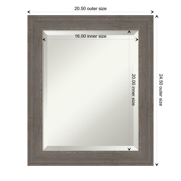 Alta Brown and Gray 21W X 25H-Inch Bathroom Vanity Wall Mirror, image 6