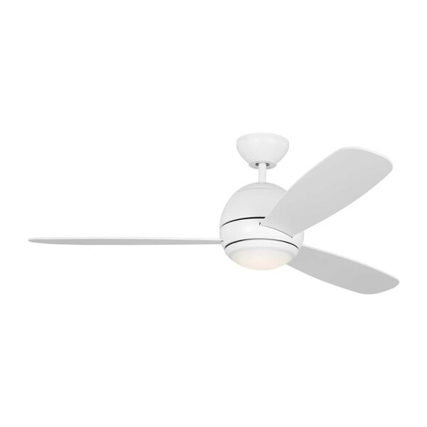 Orbis Matte White 52-Inch LED Downrod Ceiling Fan, image 1