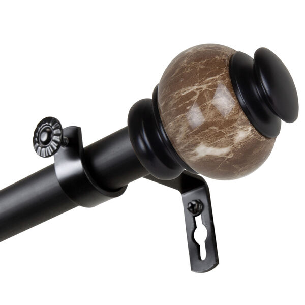 Black 48-Inch Marble Curtain Rod, image 1