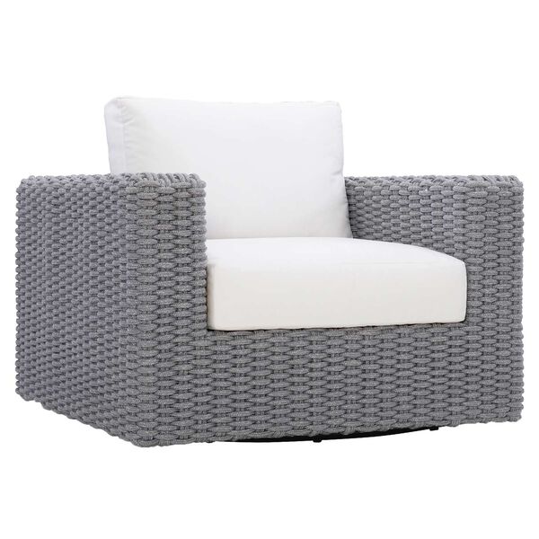 Capri Gray and White Outdoor Swivel Chair, image 1