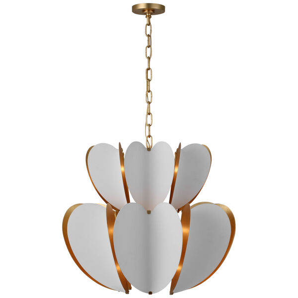 Danes Two Tier Chandelier in Matte White and Gild by kate spade new york, image 1