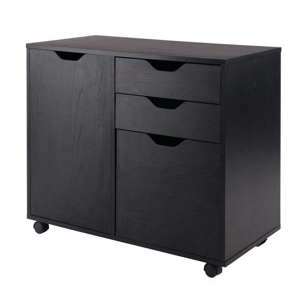 Halifax Black Two-Section Mobile Filing Cabinet, image 1
