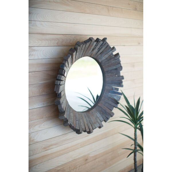 Natural Wax 32-Inch Wall Mirror, image 1
