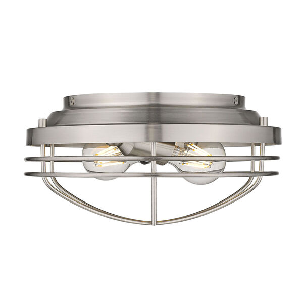 Seaport Pewter 12-Inch Two-Light Flush Mount, image 2