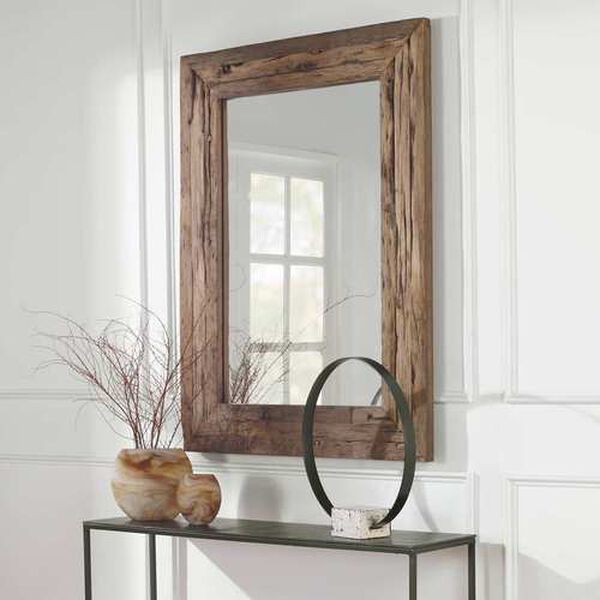 Rennick Natural Rustic Wood 36 x 48-Inch Wall Mirror, image 1