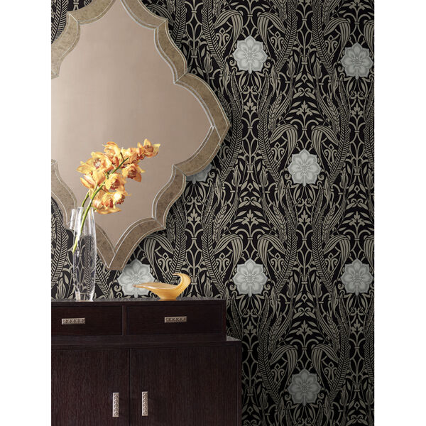 Damask Resource Library Black 27 In. x 27 Ft. Gatsby Wallpaper, image 2