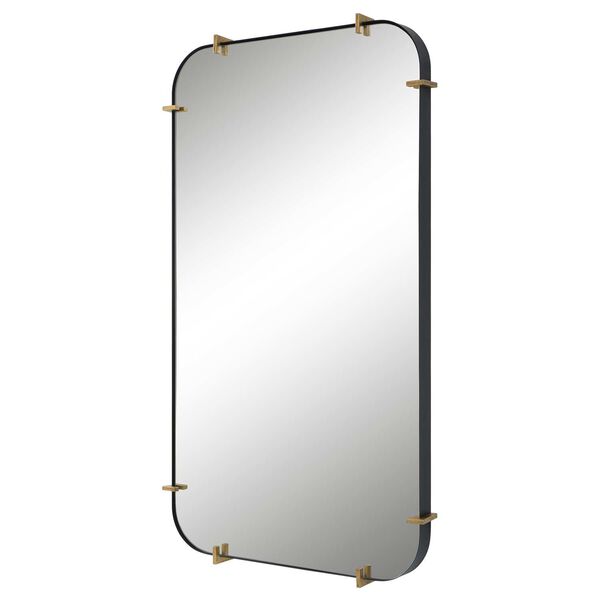 Pali Black and Gold Industrial Iron Wall Mirror, image 5
