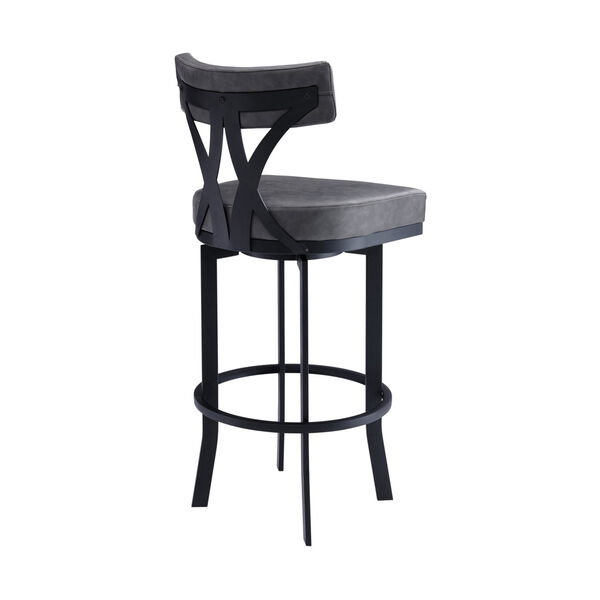 Natalie Black and Vintage Gray 26-Inch Counter Stool, image 3