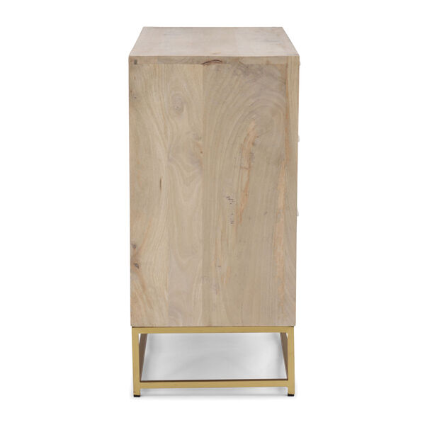Kristin Natural and Gold Three-Drawer Cabinet, image 3