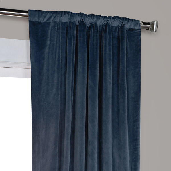 Blue 84 x 50 In. Plush Velvet Curtain Single Panel, image 8
