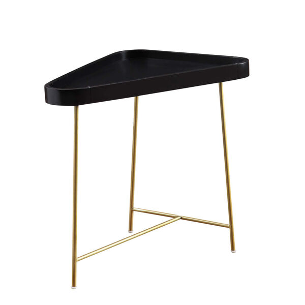 Lunar Black and Gold Triangle End Table, image 5