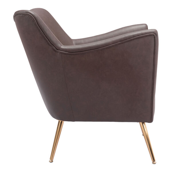 Zoco Vintage Brown and Gold Accent Chair, image 2
