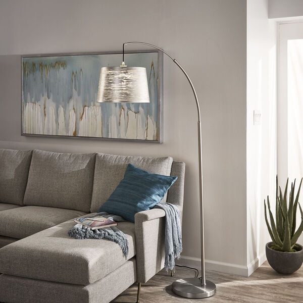 Quinn Polished Nickel One-Light Arched Floor Lamp, image 5