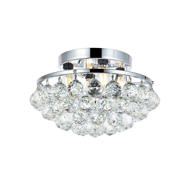 Corona Chrome 14-Inch Four-Light Round Flush Mount with Royal Cut Crystal, image 1