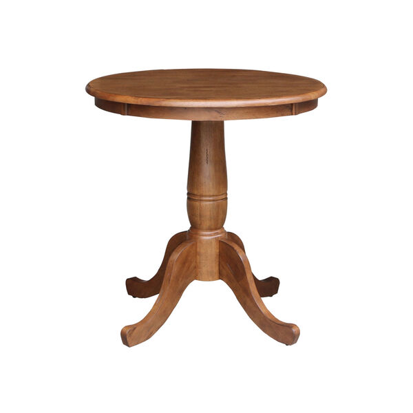 Distressed Oak 29-Inch Round Top Pedestal Table, image 1