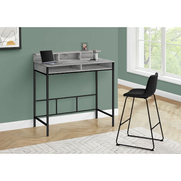 Grey and Black Standing Height Computer Desk, image 4
