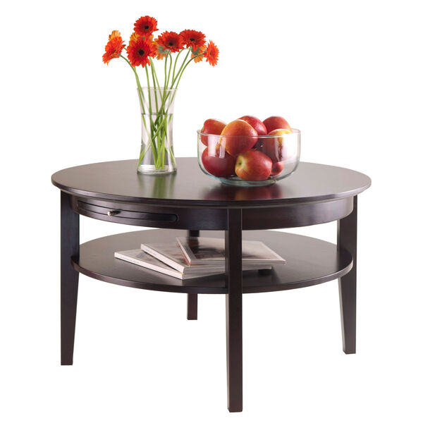 Amelia Round Coffee Table with Pull Out Tray, image 4