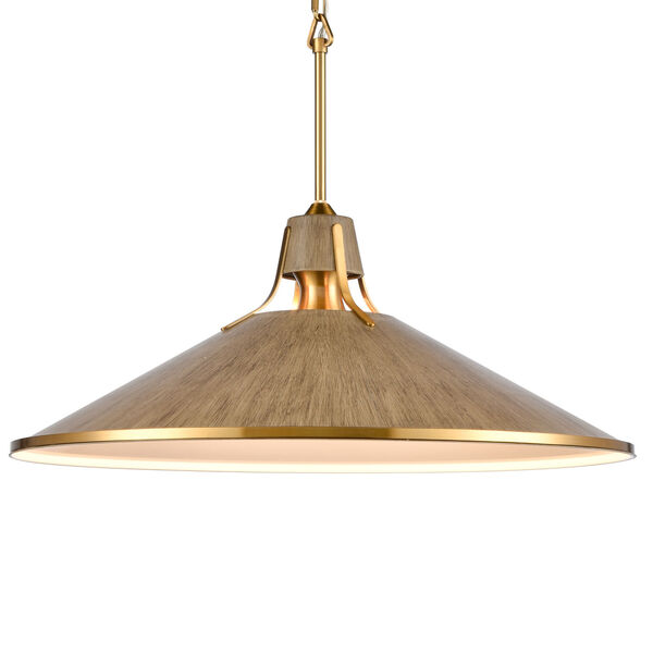 Danique Corkwood and Satin Brass One-Light Pendant, image 4