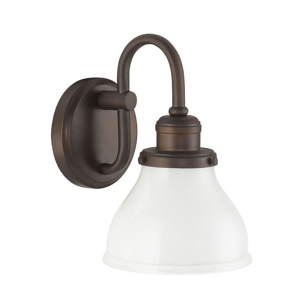 Baxter Burnished Bronze One-Light Wall Sconce with Milk Glass, image 1
