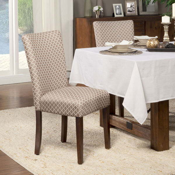 Parsons Chair, Mocha and Cream, Set of Two, image 2