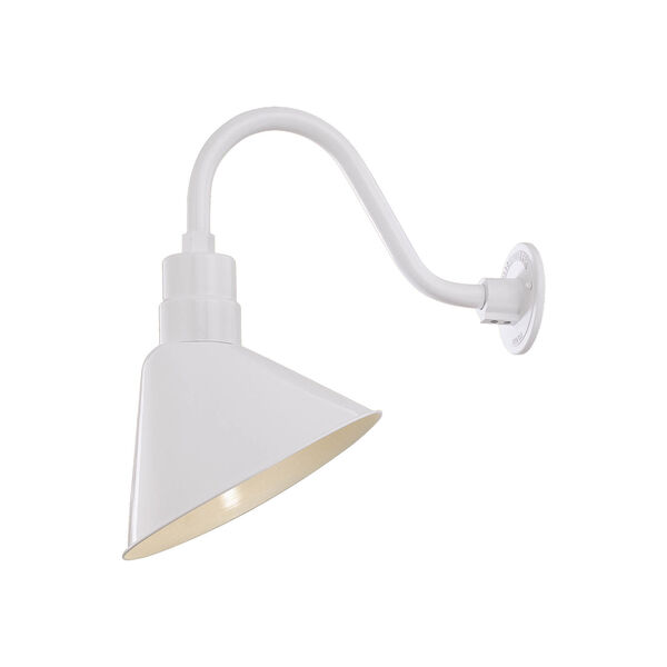 R Series White One-Light Angle Shade, image 1