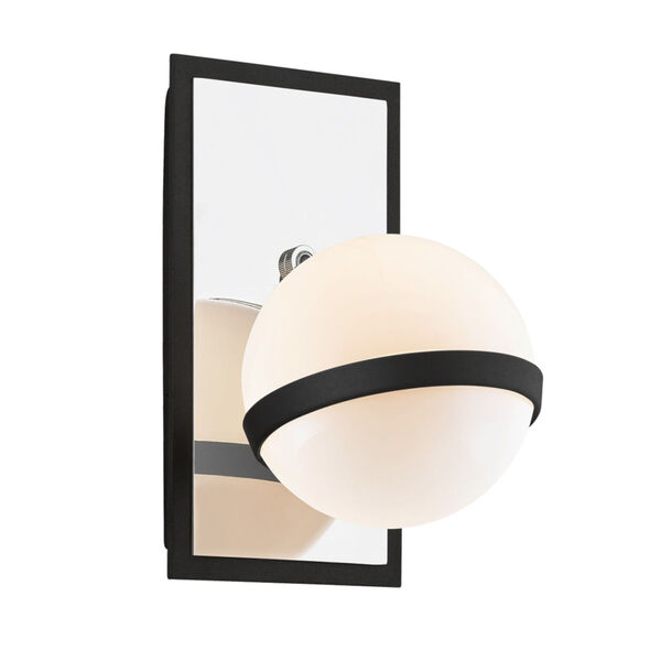 Ace Carbide Black with Polished Nickel One-Light Wall Sconce, image 1