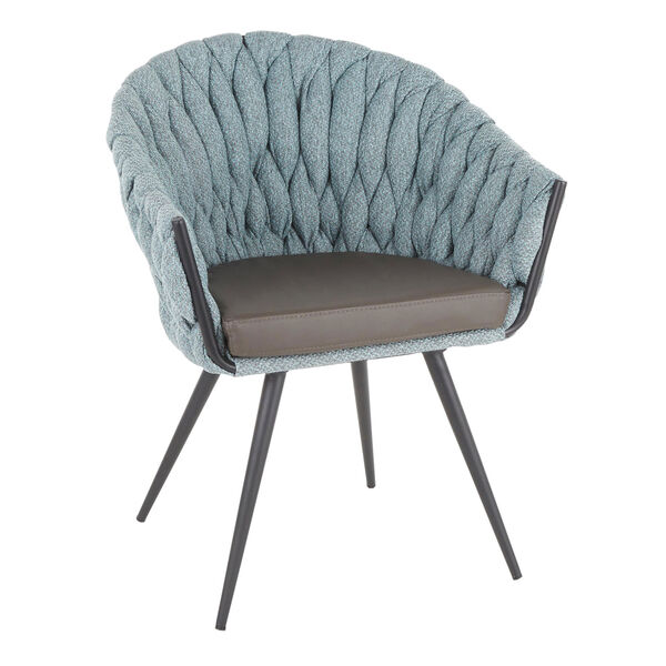 Matisse Black, Grey and Blue Braided Chair, image 1