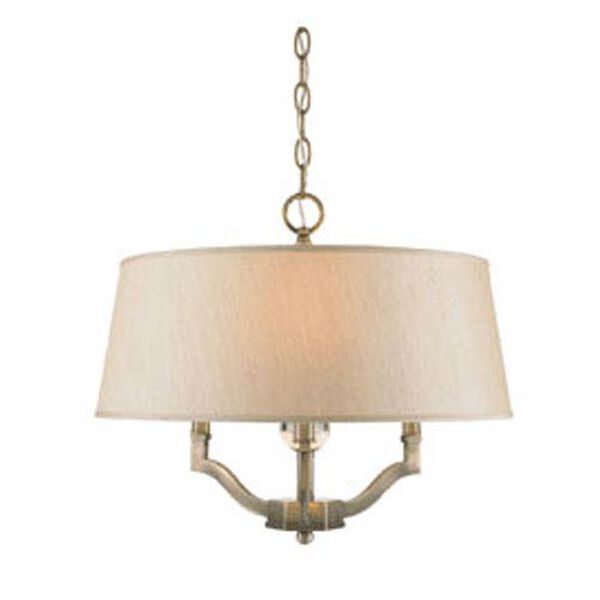 Waverly Antique Brass Convertible Semi-Flush with Silken Parchment Shade, image 1