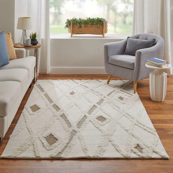 Anica Ivory Taupe Brown Area Rug, image 2